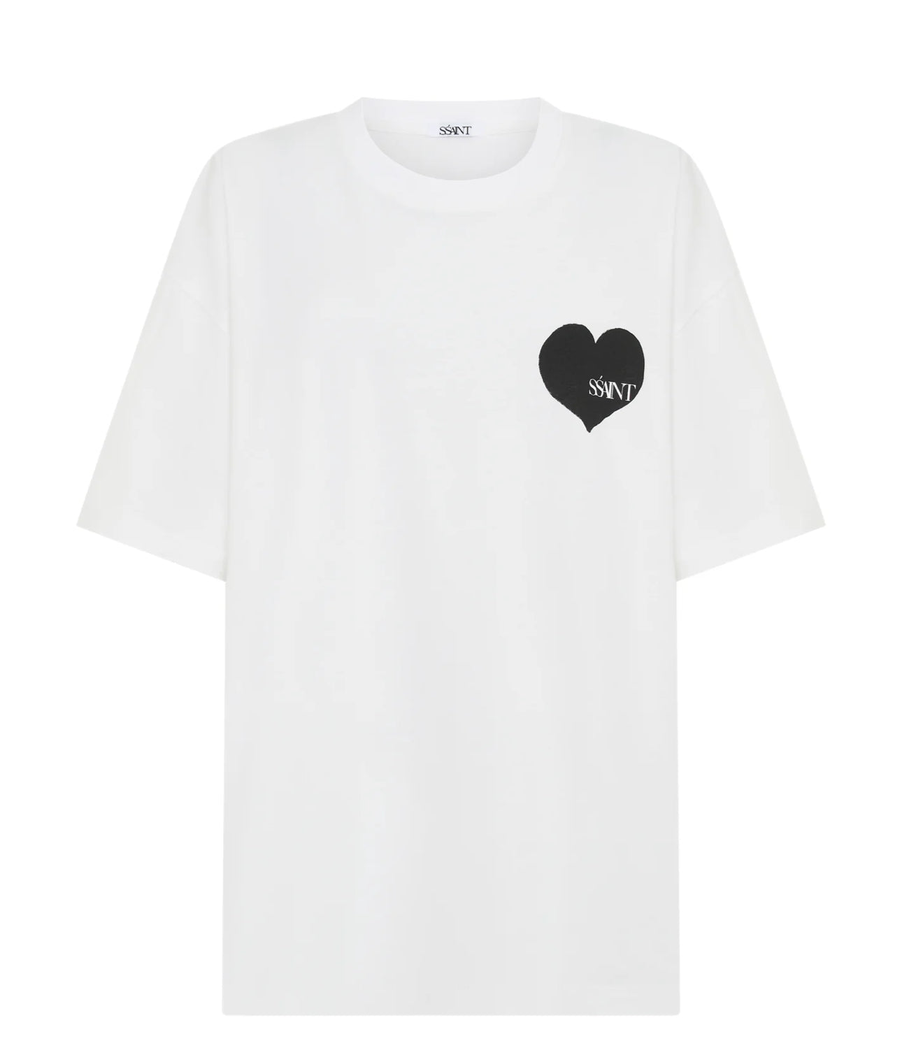 SSAINT / WHITE BLACK HEART TEE