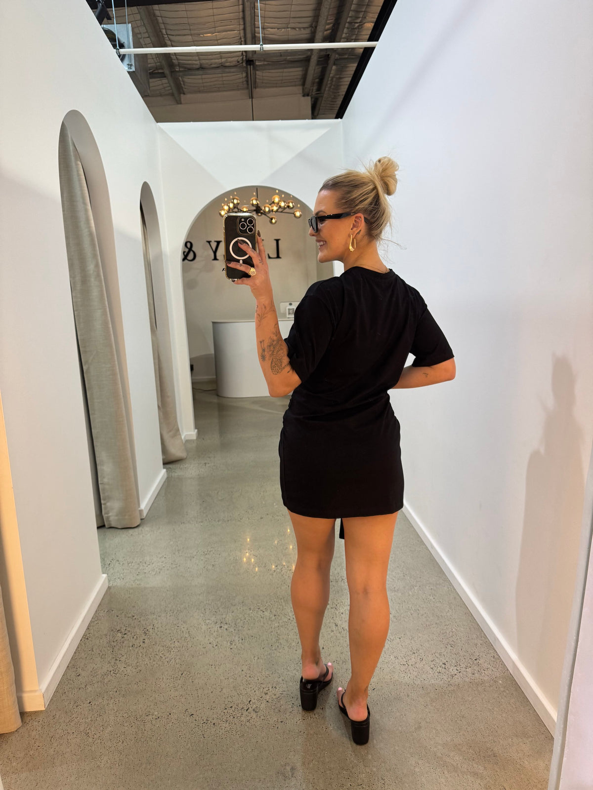 BY FRANKIE / BLACK T-SHIRT TIE DRESS / 202604