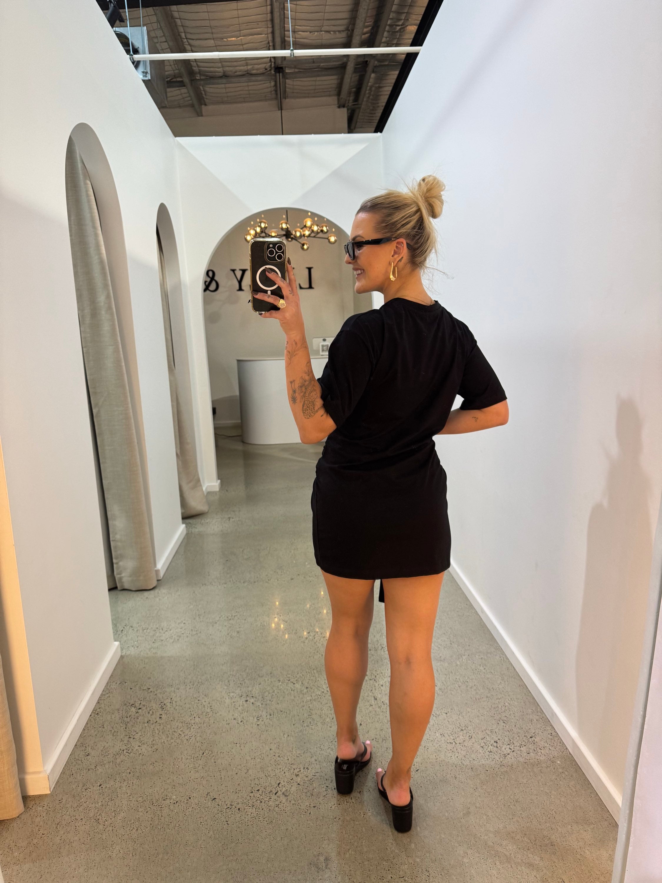 BY FRANKIE / BLACK T-SHIRT TIE DRESS / 202604