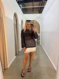BY FRANKIE / BLACK L/S SEQUINS TOP / 837-3