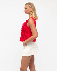 PAPER HEART / PLEAT TO PERFECTION TOP / RED / PH11919