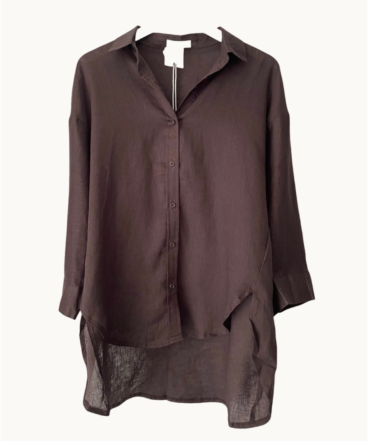 LITTLE LIES / BOYFRIEND SHIRT / CHOCOLATE / R19121611