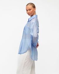 WHITE CLOSET / BLUE SHEER SHIRT / TF10475-16