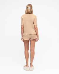 LOUNGING IT KNIT SHORTS - LATTE