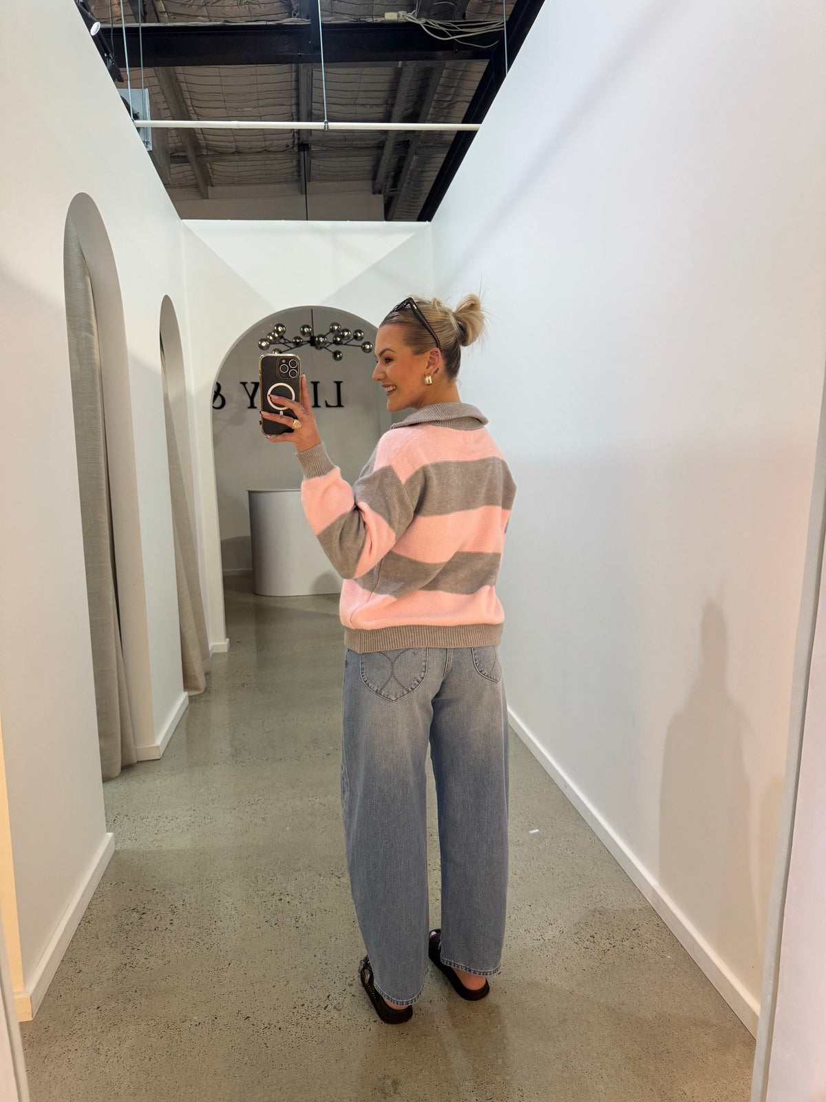 BY FRANKIE / PINK GREY ZIP / 2603