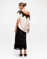 WHITE CLOSET / LIBERTY LACE SATIN TOP / WHITE / TF11809