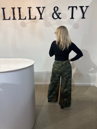 BY FRANKIE / CAMO WITH LEOPARD DETAIL PANTS / 794-1