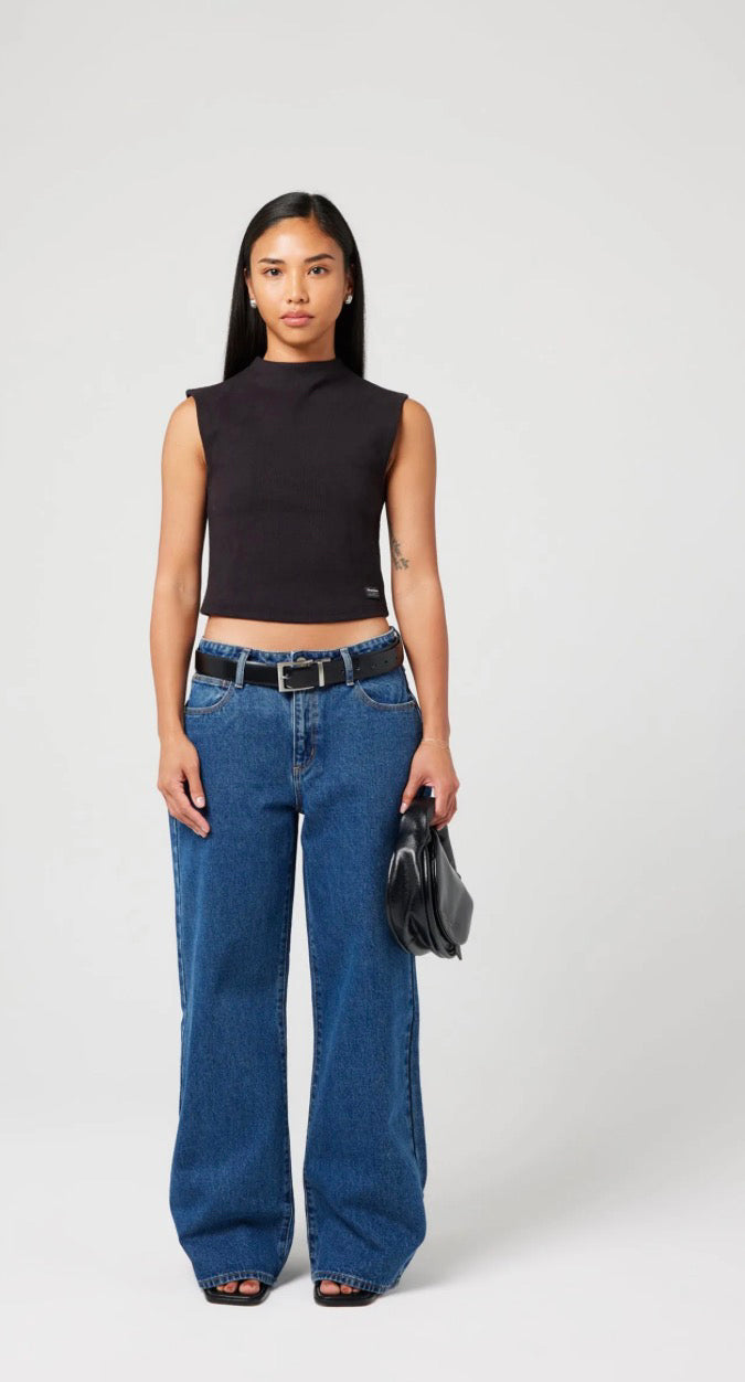 ABRAND / 95 BAGGY PETITE BELLA / MID BLUE / A42J77