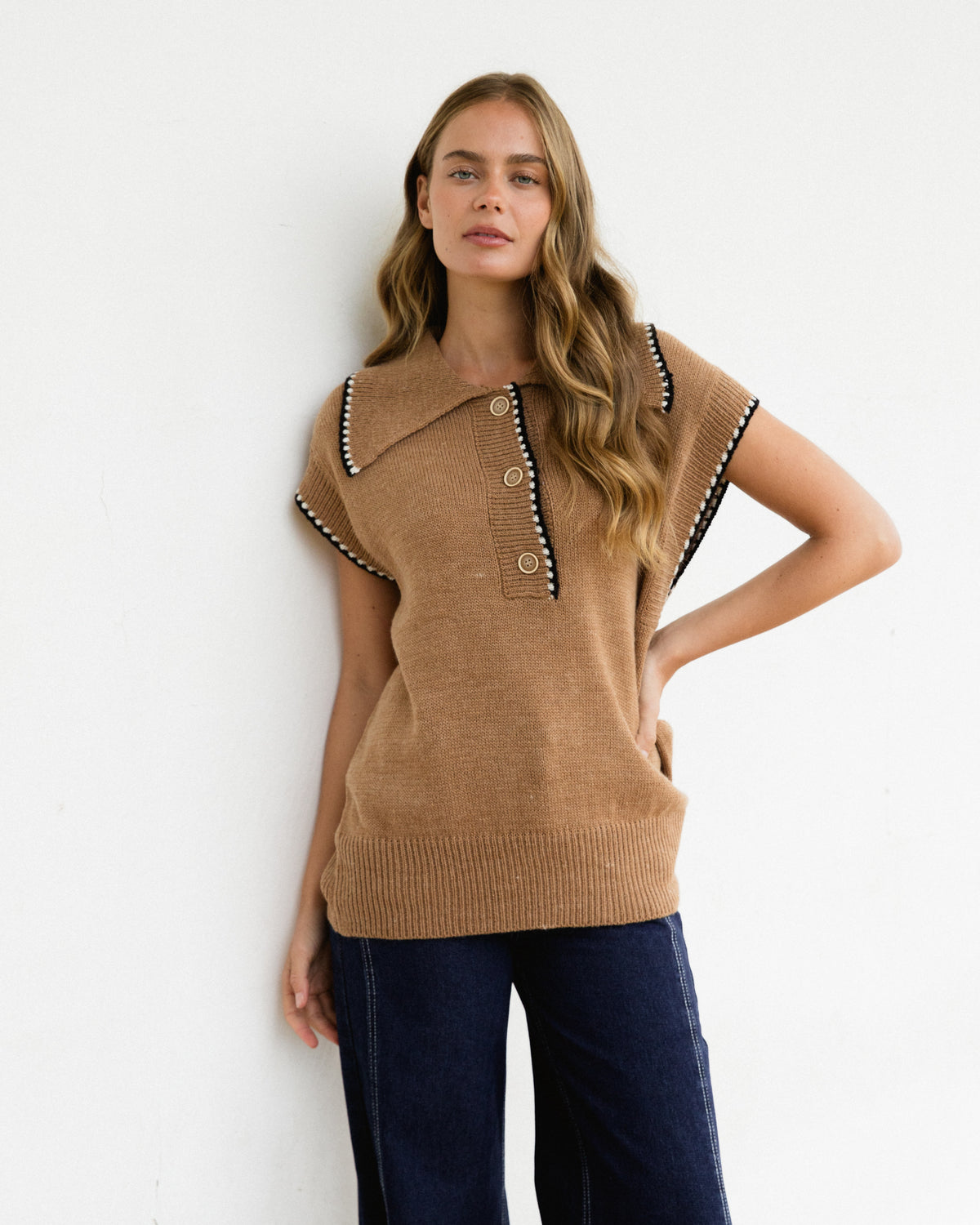 EBBY & I / REMIN VEST / TAN / VV11277