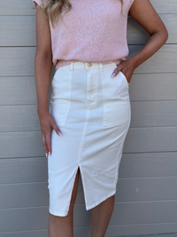 COUNTRY DENIM / STRAIGHT UP SKIRT / WHITE / CGK1611