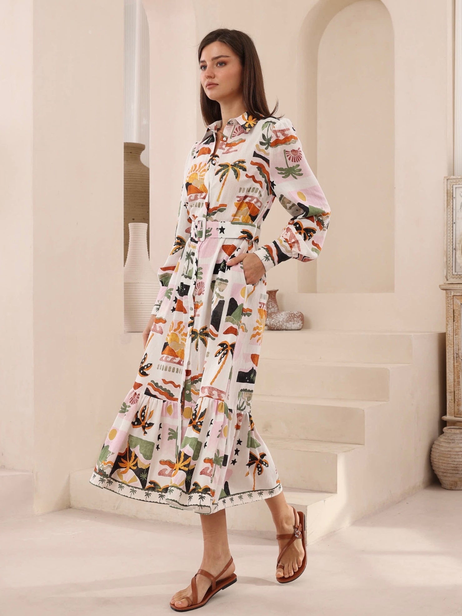 IRIS MAXI / PALM DRESS / 2012594-2