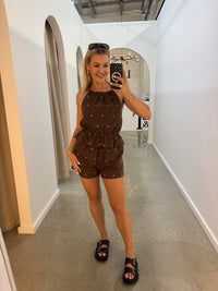 BY FRANKIE / CHOC POLKA PLAYSUIT / 736-2