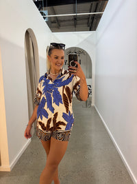 BY FRANKIE / BLUE - CHOC PALM SHIRT / 10-6