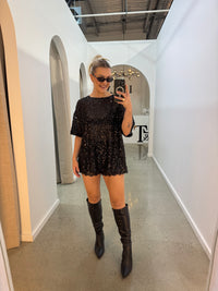BY FRANKIE / BLACK SEQUINS TOP / 231-17