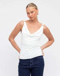 PAPER HEART / CAMILLA COWL KNECK / TOP / WHITE
