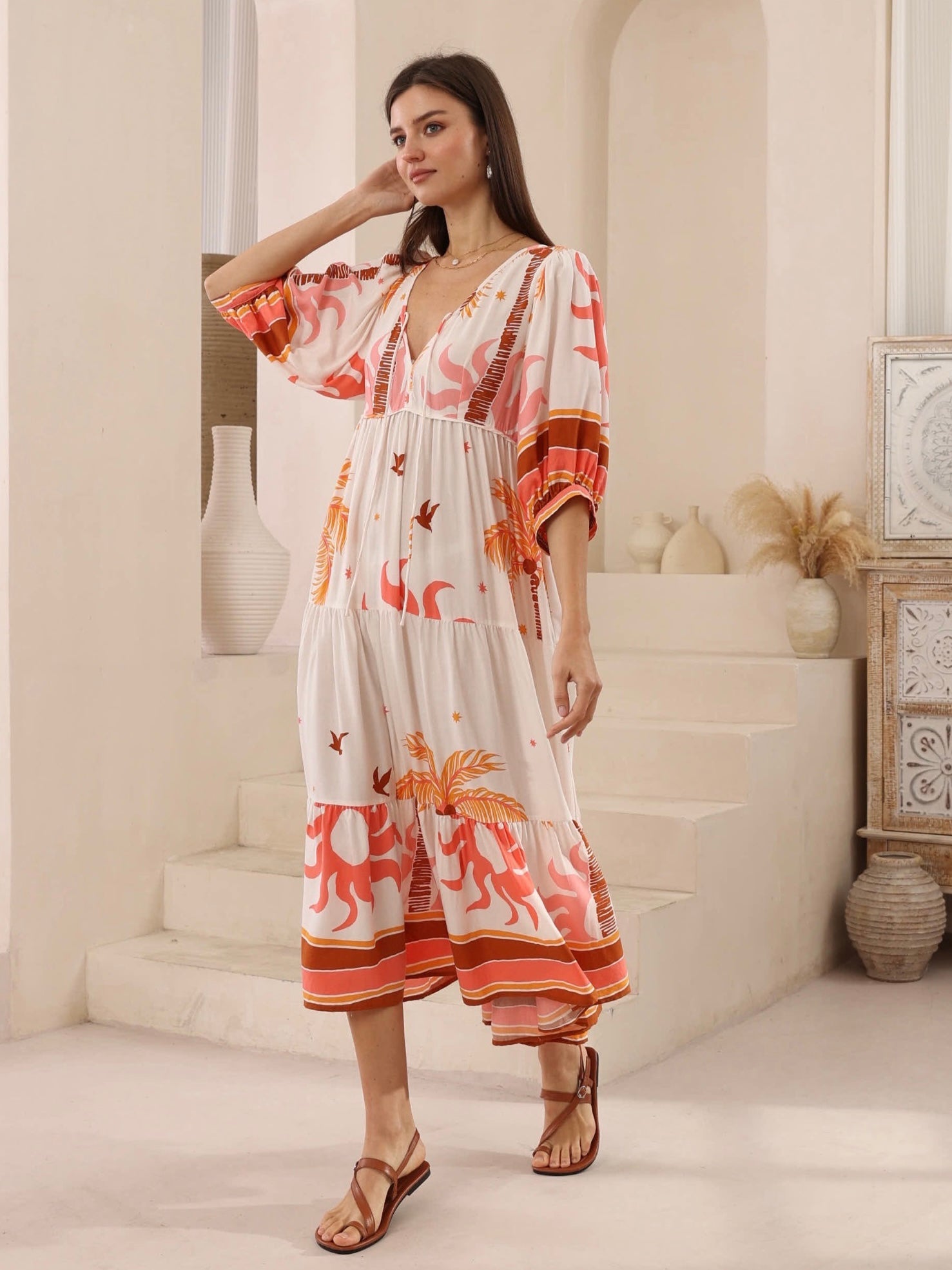 IRIS MAXI / PALM DRESS / 2011214-16