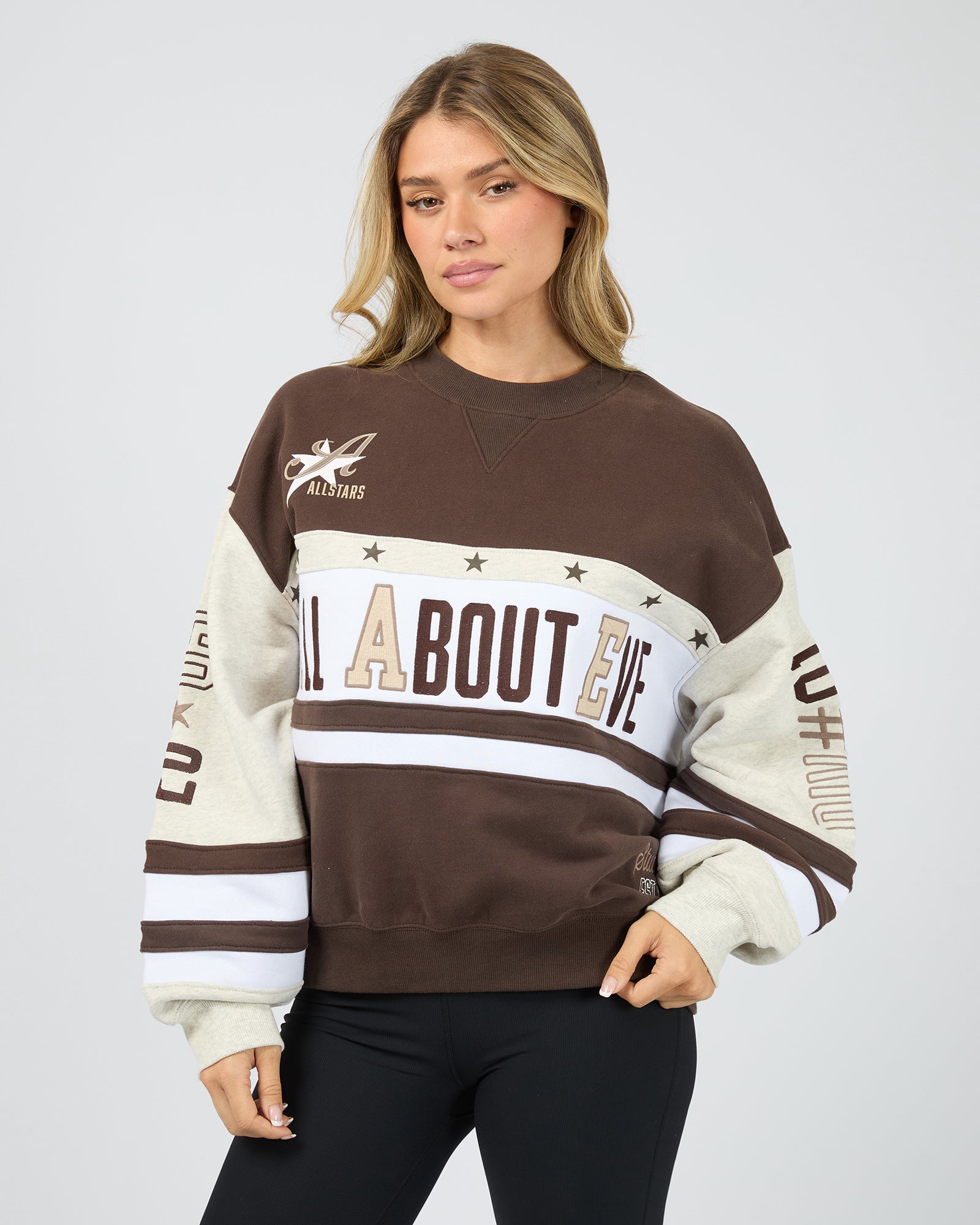 ALL ABOUT EVE / DIV ONE PANEL CREW JUMPER / 6477138.BRWN