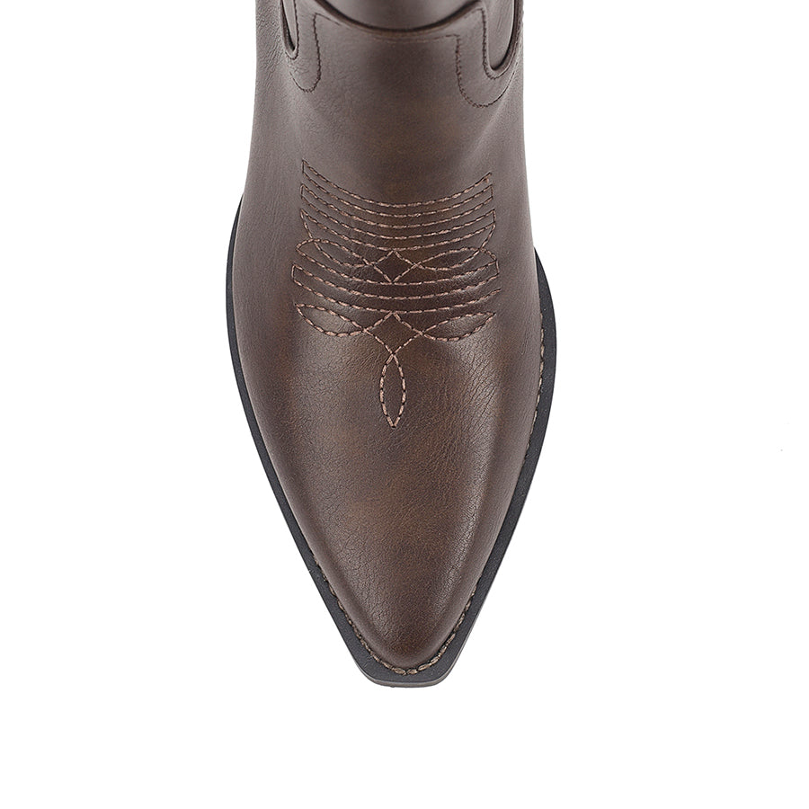 VERALI / BENNY WESTERN BOOT / CHOCOLATE BROWN DISTRESSED
