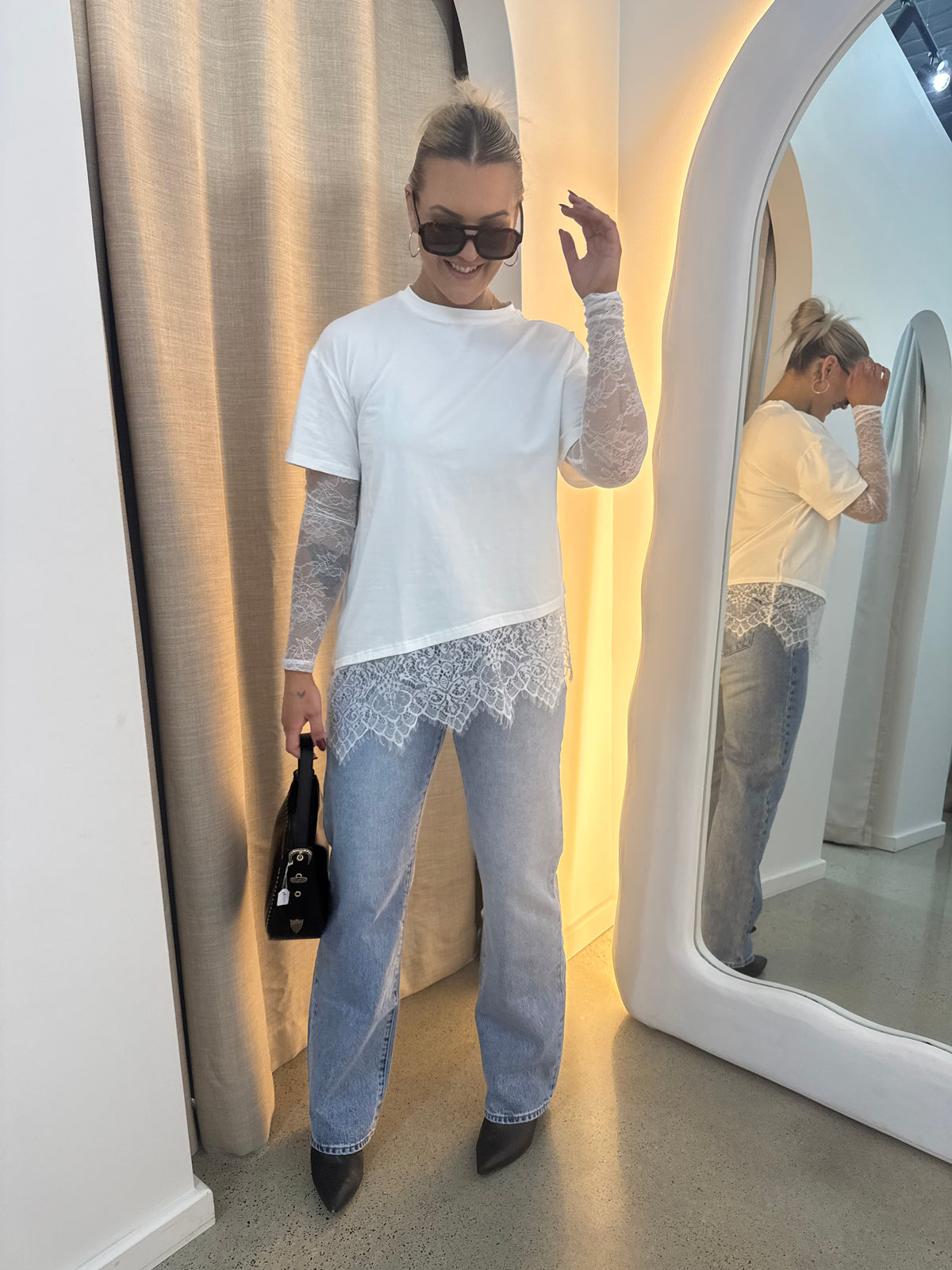 BY FRANKIE / WHITE LS LACE TEE / 2026-2