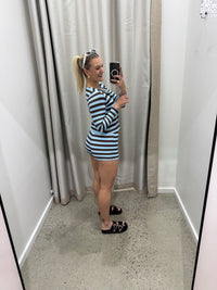 BY FRANKIE / BLUE/CHOC WAFFLE SHORTS / 835-1