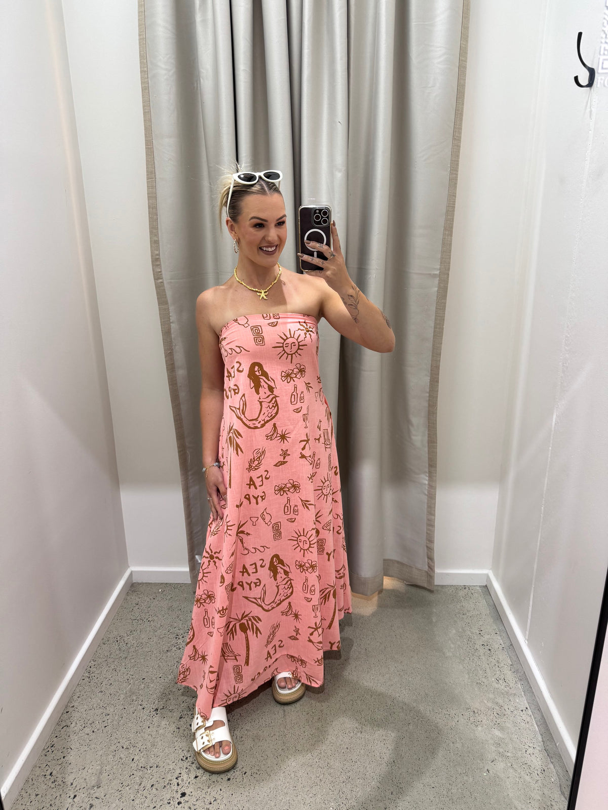 BY FRANKIE / PEACH GYPSY SEA MAXI DRESS / 930-58