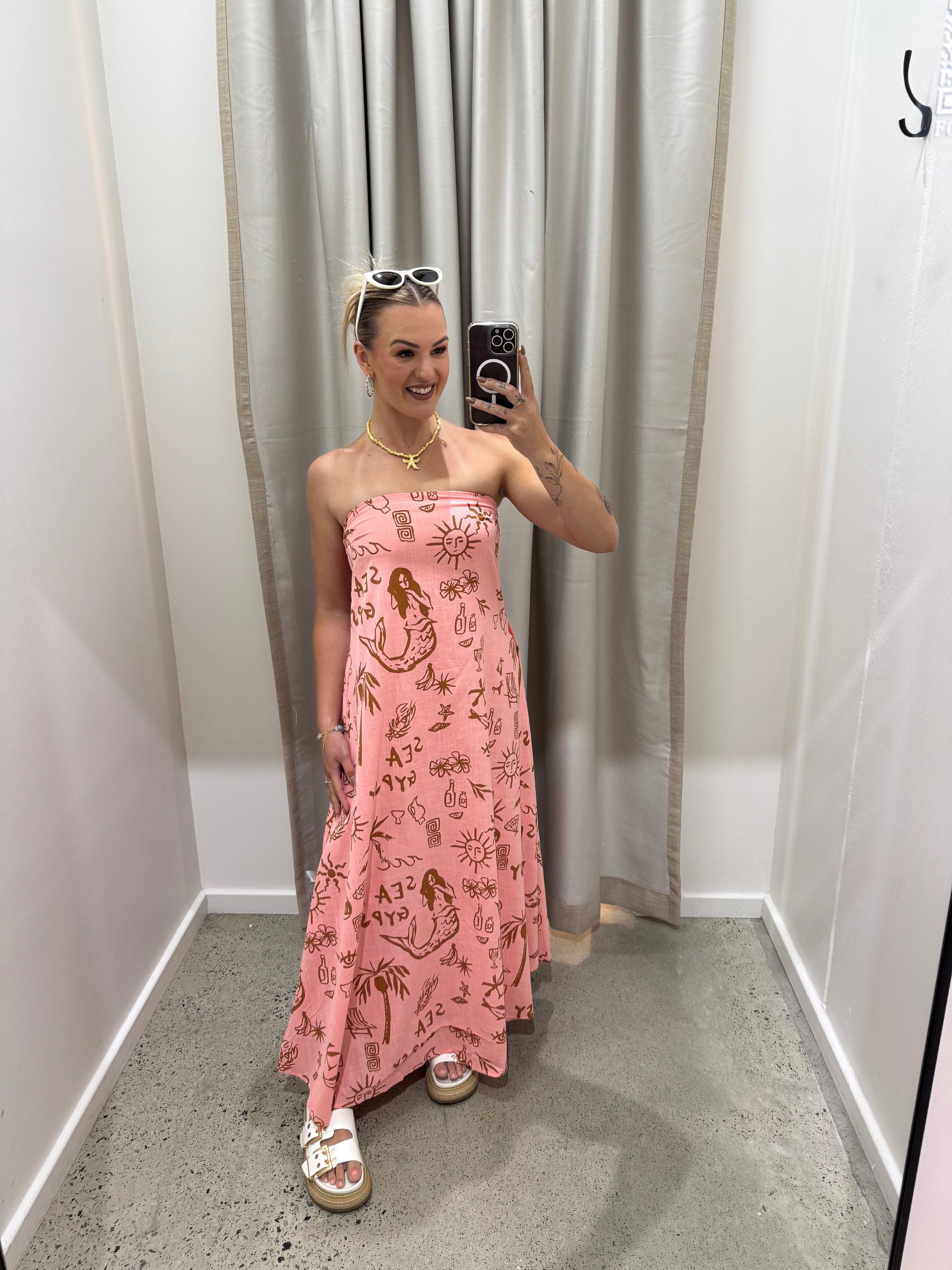 BY FRANKIE / PEACH GYPSY SEA MAXI DRESS / 930-58