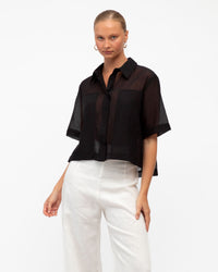 WHITE CLOSET / BLACK SHEER SHIRT / TF11530