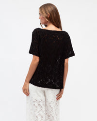 WHITE CLOSET / JENNA LACE TEE / BLACK / TF10936-2