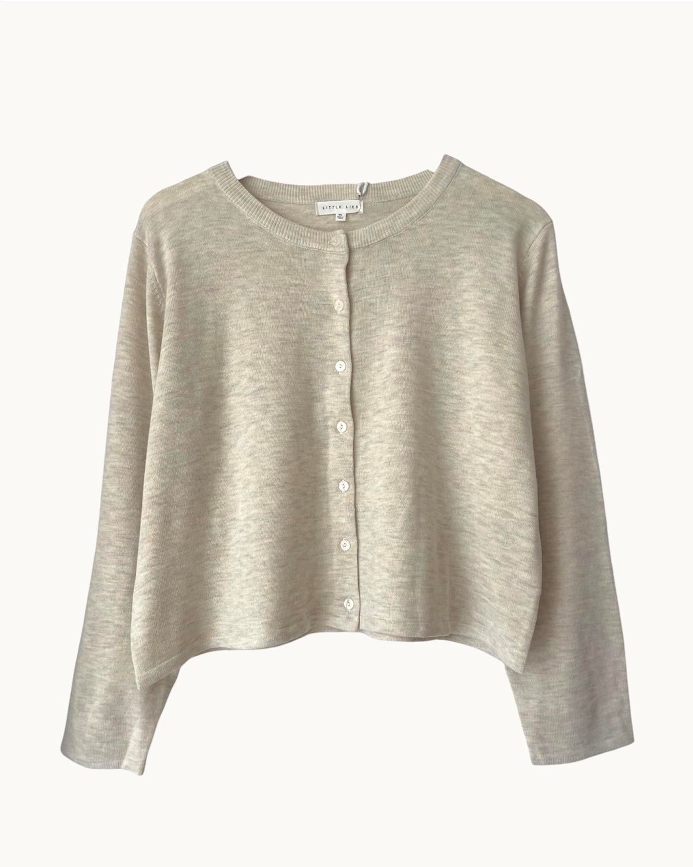 LITTLE LIES / LYDIA CARDIGAN/ OATMEAL / K25062304