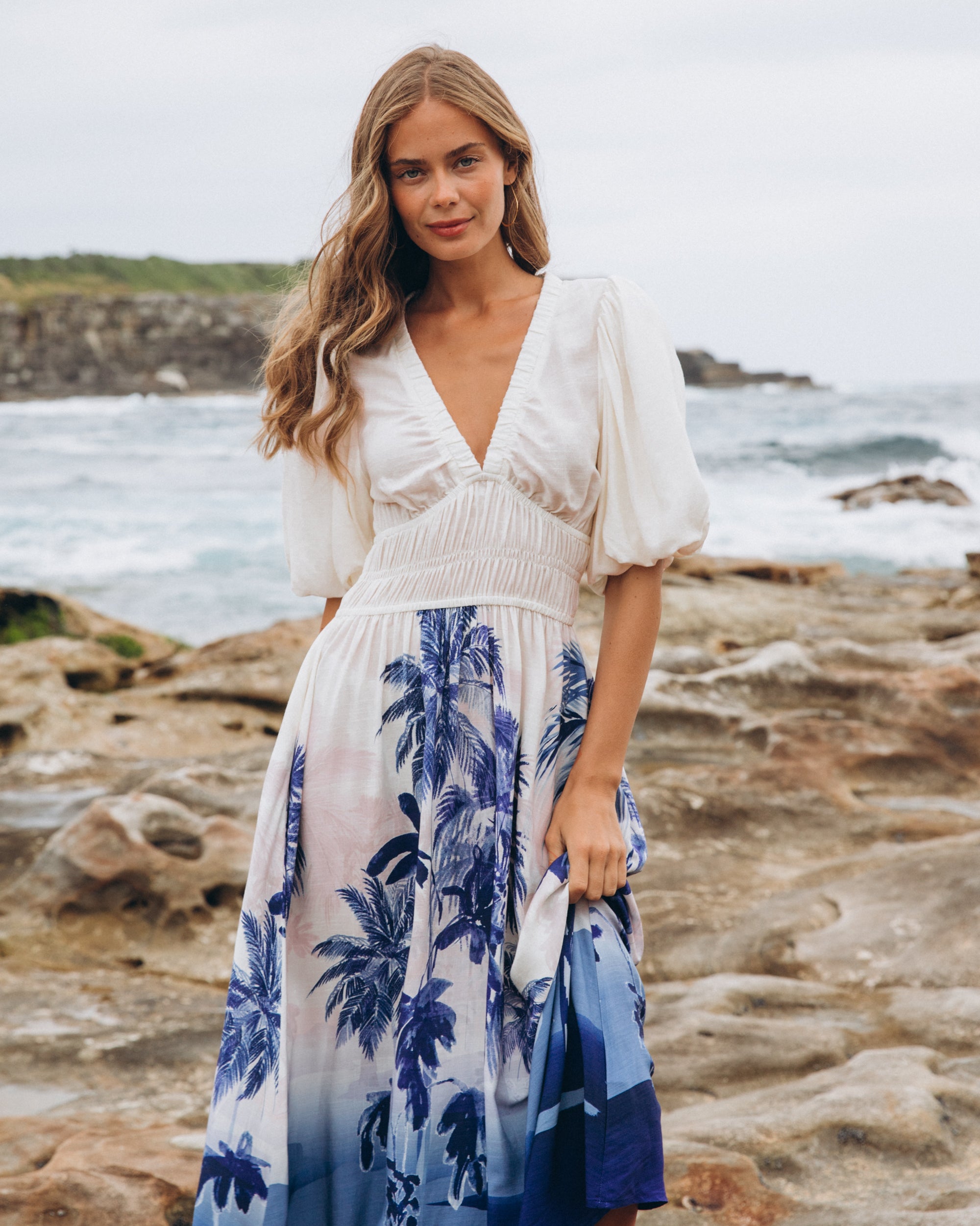 LABEL OF LOVE / INDIGO ISLAND MIDI DRESS / LOLE11066-7