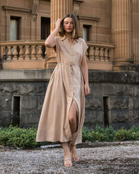 WHITE CLOSET / MARIETTE SHIRT DRESS / NATURAL / TF10746