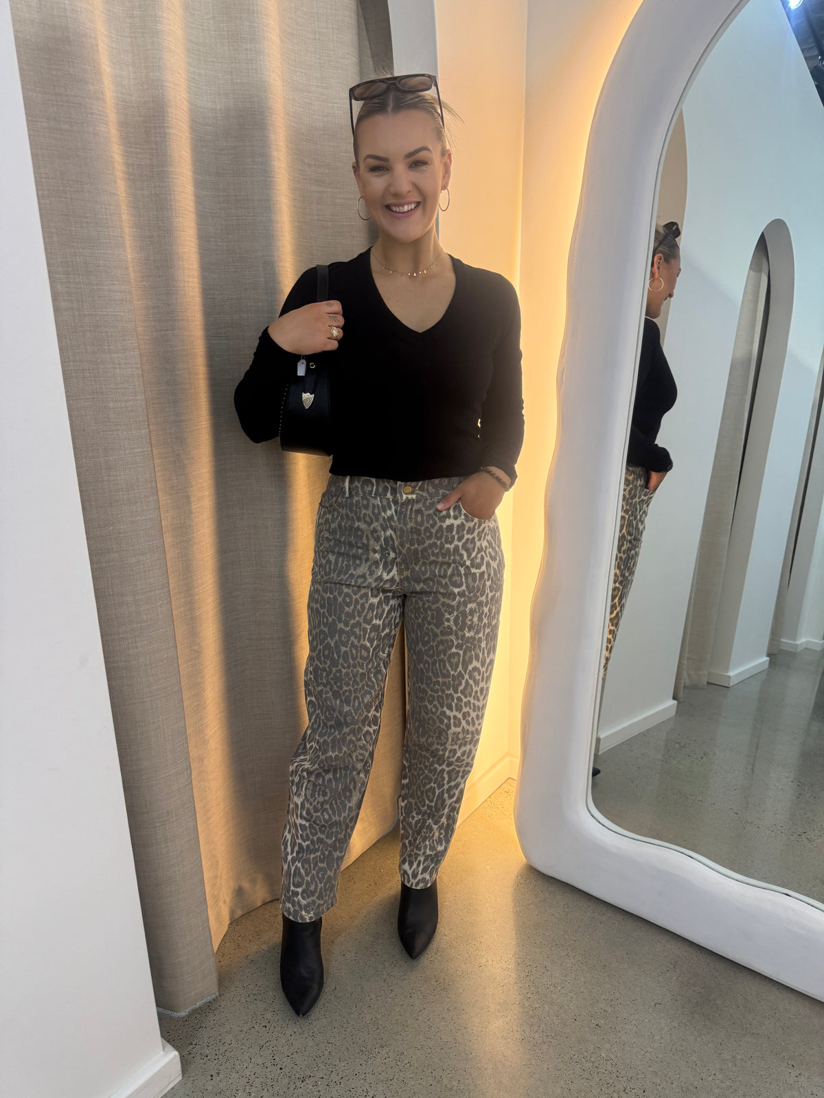 BY FRANKIE / LEOPARD BARRELLED JEANS / 934-6