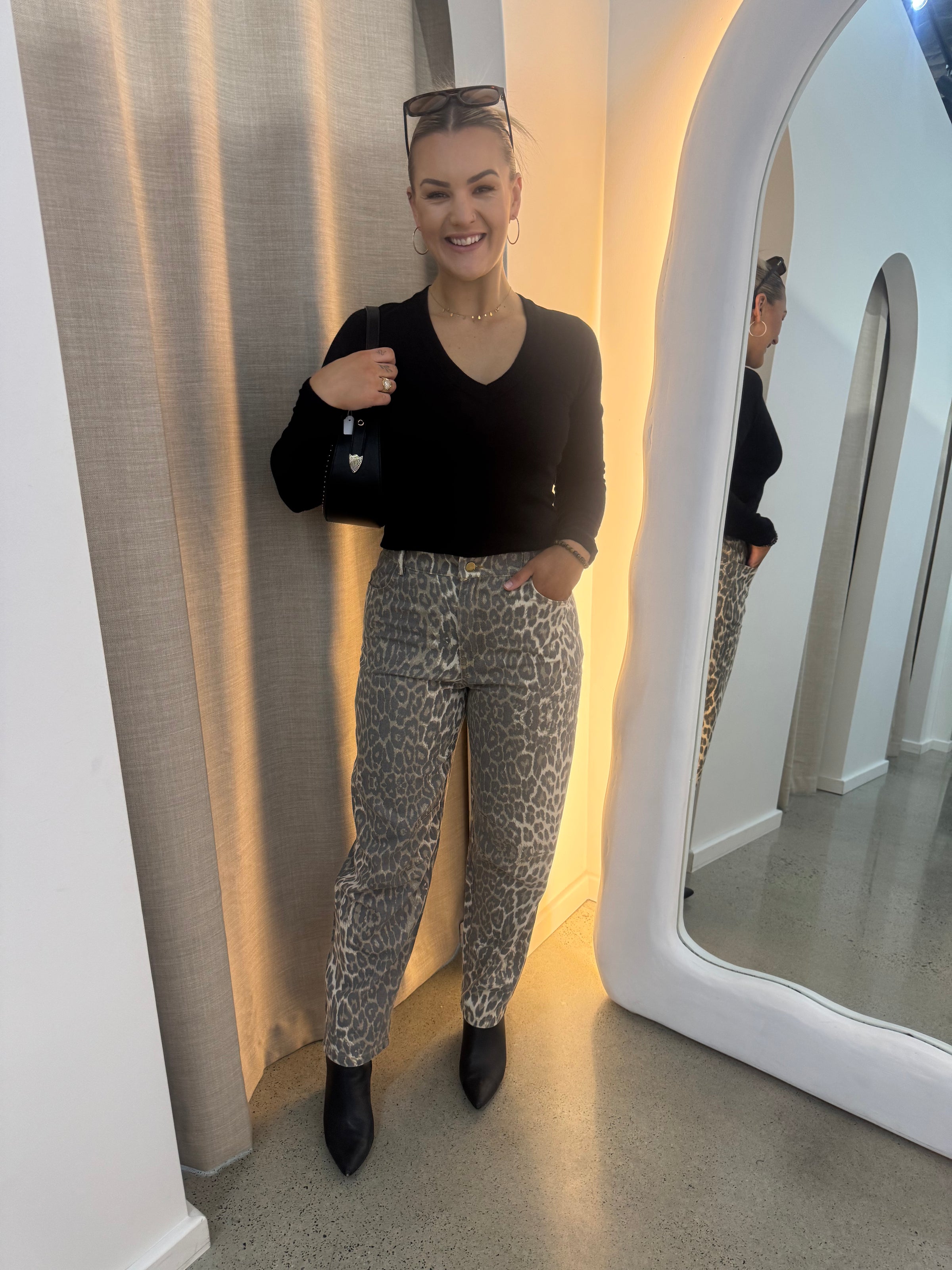 BY FRANKIE / LEOPARD BARRELLED JEANS / 934-6